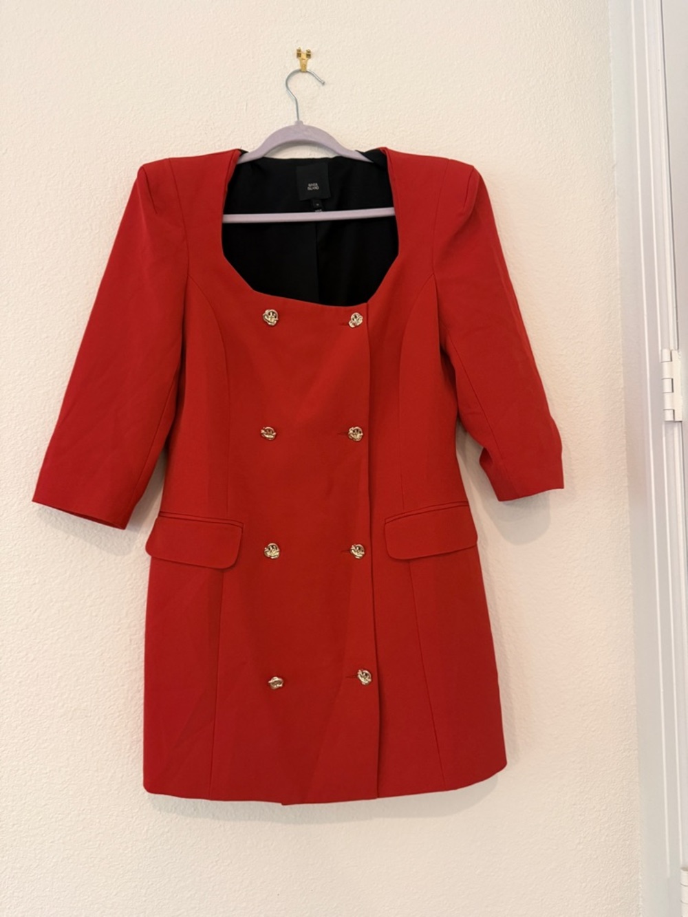 Women's Red Double-Breasted Blazer